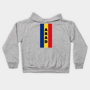 Arad City in Romanian Flag Vertical Kids Hoodie